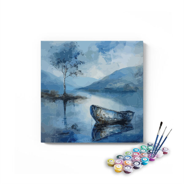 Tranquil Blue Lake & Boat Paint by Numbers Kit