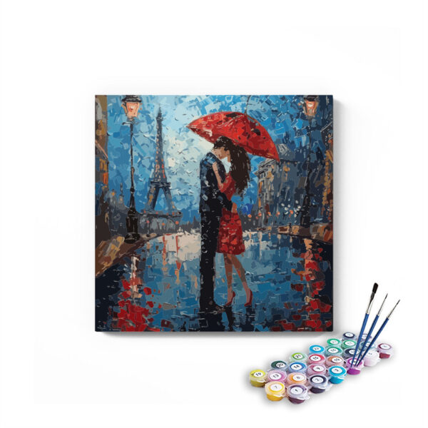 Romantic Parisian Rain Paint by Numbers Kit