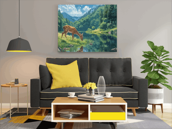 Tranquil Forest Fawn Paint by Numbers Kit - Image 2