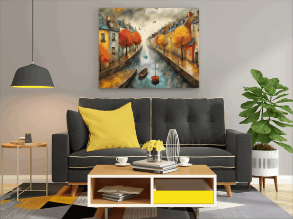 Autumn Canal Serenity Paint by Numbers Kit - Image 2