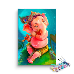 Lord Ganesha Playing Flute Paint By Numbers kit