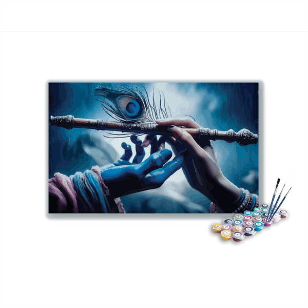 Lord Krishna Flute & Peacock Feather Paint by Numbers Kit