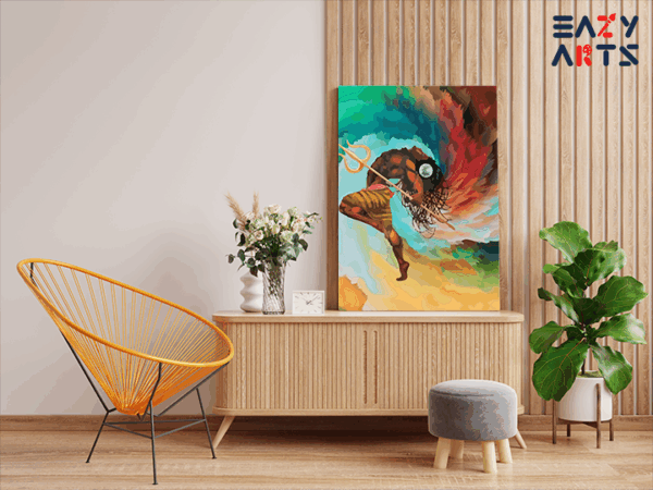 Dance of Destruction: Dynamic Shiva Paint by Numbers Kit - Image 2