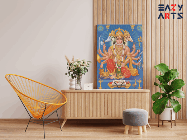 Divine Protector: Panchamukhi Hanuman Paint by Numbers Kit - Image 2