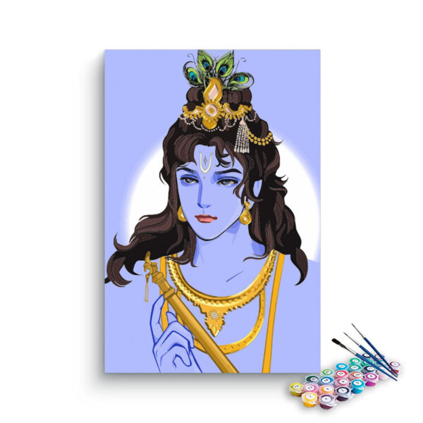 Divine Elegance: Lord Krishna in Serenity Paint by Numbers Kit