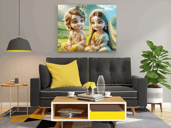 Divine Childhood: Krishna and Radha Paint by Numbers Kit - Image 2