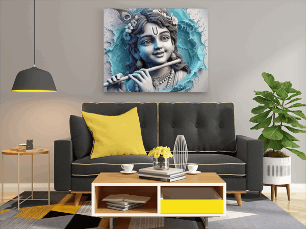 Divine Krishna Flute Masterpiece Paint by Numbers Kit - Image 2