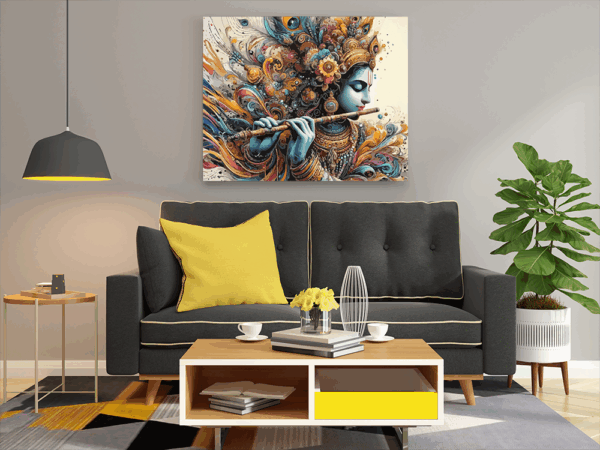 Flamboyant Krishna: Vibrant Flute Melody Paint by Numbers Kit - Image 2