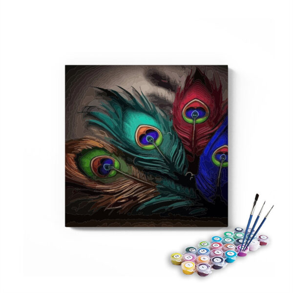 Elegant Peacock Feathers: Symbol of Grace Paint by Numbers Kit