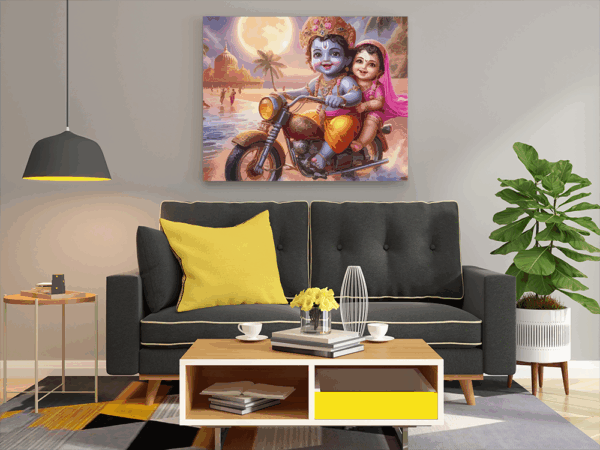 Bal Krishna and Radha's Joyride Paint by Numbers Kit - Image 2
