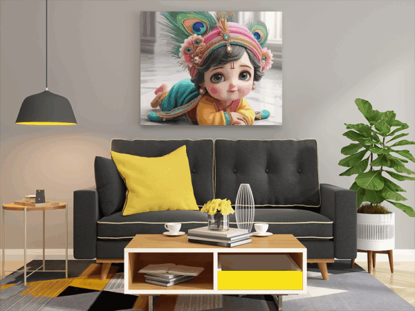 Adorable Baby Krishna: Divine Innocence - Paint by Numbers Kit - Image 2