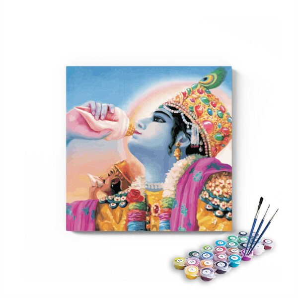 Victory Call: Lord Krishna with Shankh - Paint by Numbers Kit