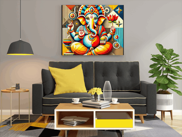 Modern Geometric Lord Ganesha - Paint by Numbers Kit