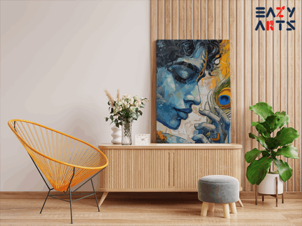 Serene Contemplation: Krishna's Divine Presence - Paint by Numbers Kit - Image 2