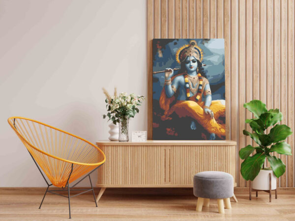 Sitting Krishna with Flute Paint by Numbers Kit - Image 2