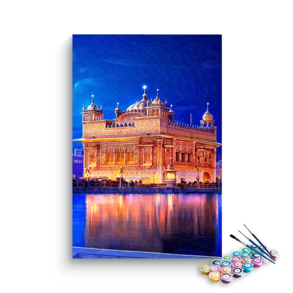 Golden Temple Amritsar Night View Paint by Numbers Kit