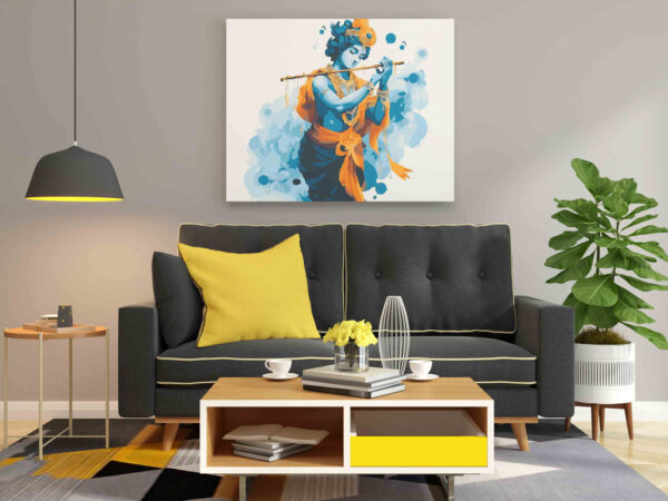 Modern Krishna Flute Melody Paint by Numbers Kit - Image 2