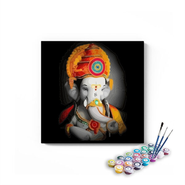 Royal Ganpati in Vibrant Contrast Paint by Numbers Kit