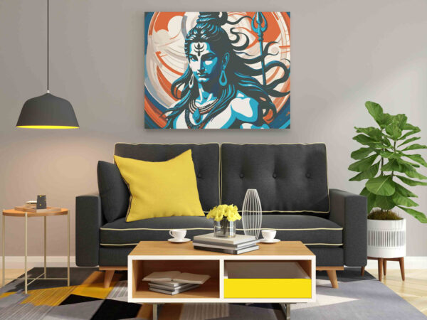 Lord Shiva with Trishul Abstract Paint by Numbers Kit - Image 2