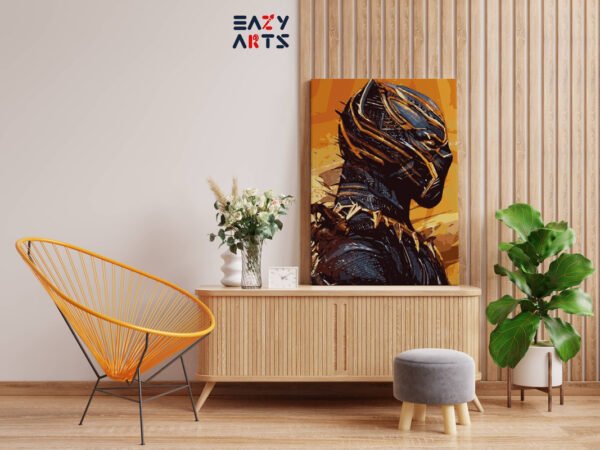 Black Panther in Golden Suit Paint By Numbers kit - Image 2