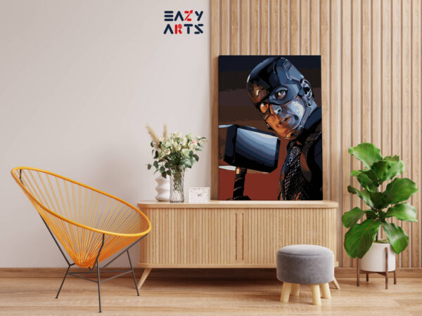 Captain America with Mjolnir Paint By Numbers kit - Image 2