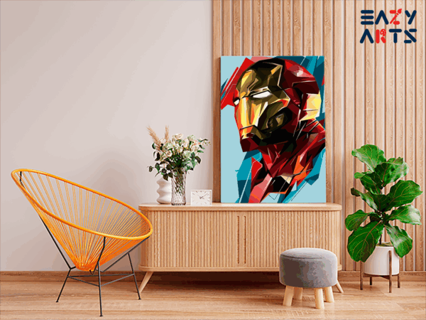 Iron Man Geometric Armor Paint by Numbers Kit - Image 2