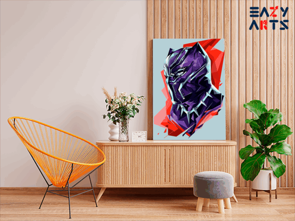 Black Panther Geometric Art Paint by Numbers Kit - Image 2
