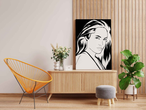 Angelina Jolie Canvas DIY Painting – Glow in the Dark Kit for Fans & Hobby Artists | Eazy Arts DIY Art Set with Brushes, Glow Paint & Black Paint (Blue/Cyan/Green Glow Options) - Image 2
