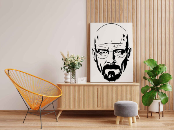 Heisenberg Canvas DIY Painting – Glow in the Dark Kit for Breaking Bad Fans | Eazy Arts DIY Art Set with Brushes, Glow Paint & Black Paint (Blue/Cyan/Green Glow Options) - Image 2