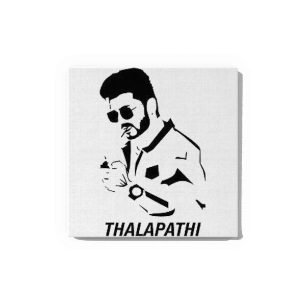 Thalapathy Vijay Portrait Canvas DIY Painting – Glow in the Dark Kit for Fans | Eazy Arts Art Set with Glow & Black Paint, Brushes & Instructions