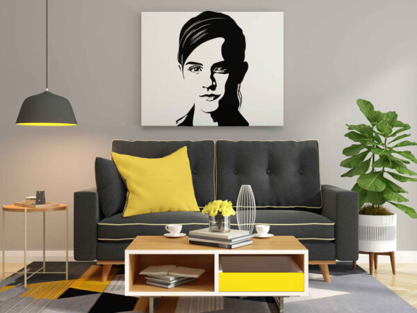 Emma Watson Portrait Canvas DIY Painting – Glow in the Dark Art Kit for Fans | Eazy Arts Paint Set with Glow Colors, Brushes & Instructions - Image 2