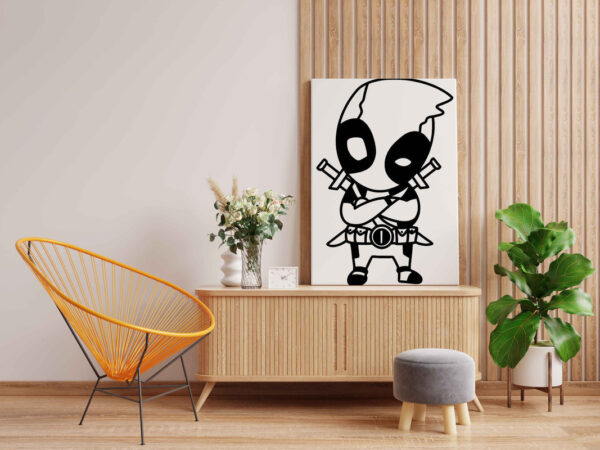 Baby Deadpool Glow in the Dark Painting Kit – DIY Superhero Cartoon Art for Kids & Fans | Eazy Arts - Image 2
