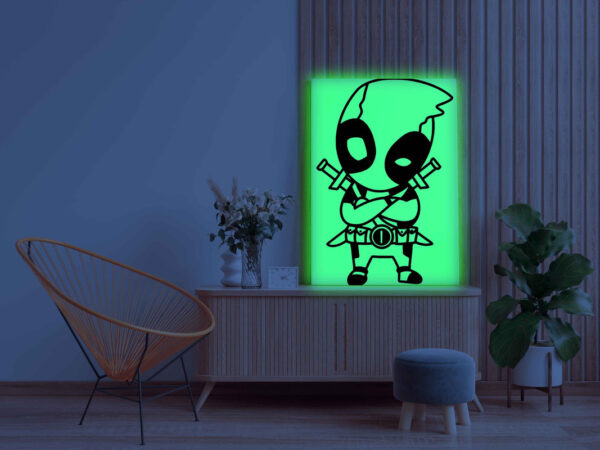 Baby Deadpool Glow in the Dark Painting Kit – DIY Superhero Cartoon Art for Kids & Fans | Eazy Arts - Image 3