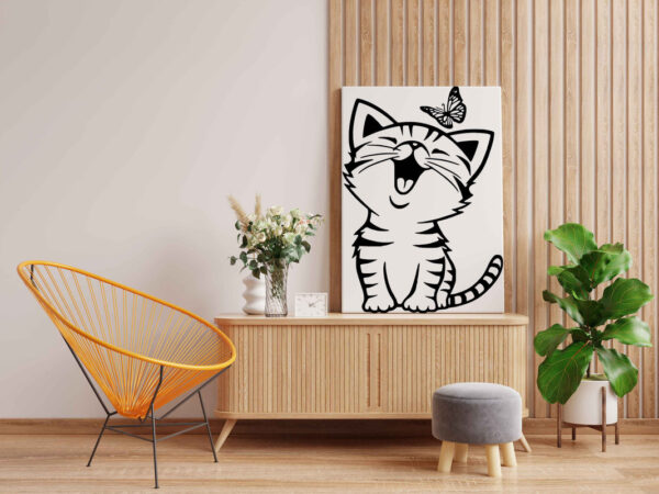 Cute Kitten with Butterfly Glow in the Dark Painting Kit – DIY Animal Art for Kids | Eazy Arts - Image 2