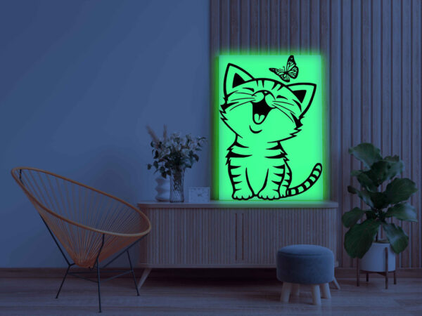 Cute Kitten with Butterfly Glow in the Dark Painting Kit – DIY Animal Art for Kids | Eazy Arts - Image 3