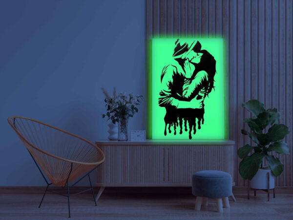 Romantic Couple Glow in the Dark Painting Kit – Passionate DIY Canvas Wall Art | Eazy Arts - Image 3
