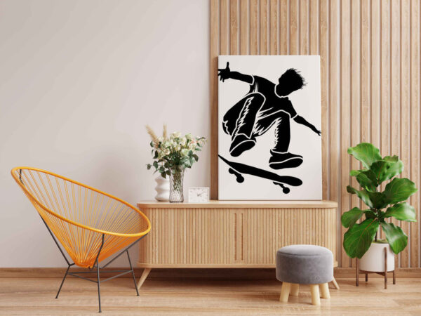 Skateboarder Glow in the Dark Painting Kit – DIY Street Style Wall Art | Eazy Arts - Image 2