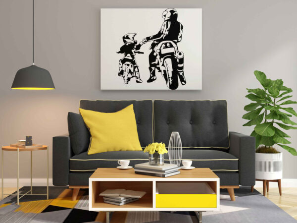 Father and Son Biker Glow in the Dark Painting Kit – DIY Motorcycle Bonding Art | Eazy Arts - Image 2
