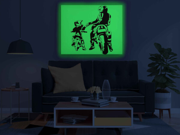 Father and Son Biker Glow in the Dark Painting Kit – DIY Motorcycle Bonding Art | Eazy Arts - Image 3
