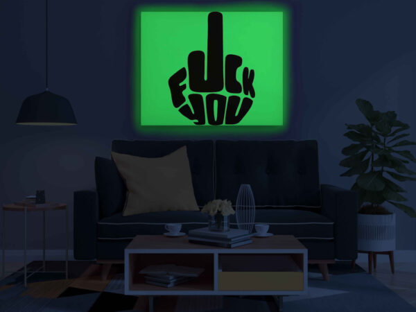 Bold Middle Finger Art Glow in the Dark Kit – Edgy DIY Painting for Adults | Eazy Arts - Image 3