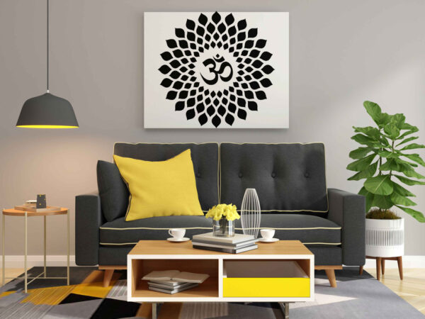 Om Mandala Glow in the Dark Painting Kit – DIY Sacred Symbol & Lotus Wall Art | Eazy Arts - Image 2
