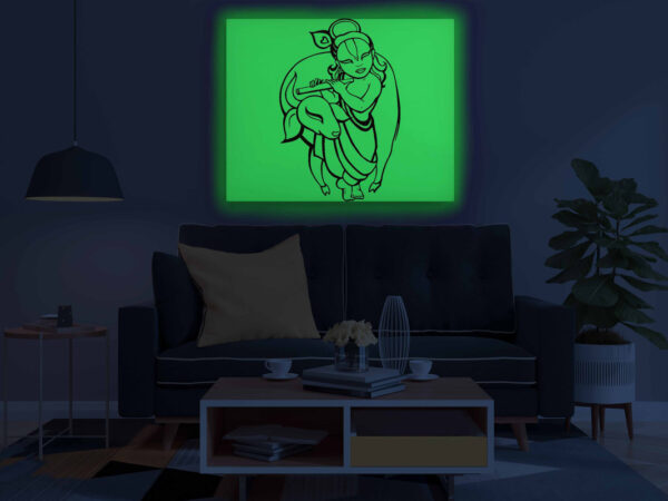 Child Krishna with Cow Glow in the Dark Painting Kit – DIY Bal Krishna Wall Art | Eazy Arts - Image 3