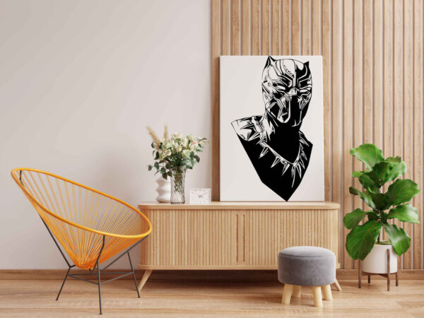 Black Panther Face Glow in the Dark Painting Kit – Marvel Superhero DIY Wall Art - Image 2