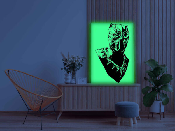 Black Panther Face Glow in the Dark Painting Kit – Marvel Superhero DIY Wall Art - Image 3