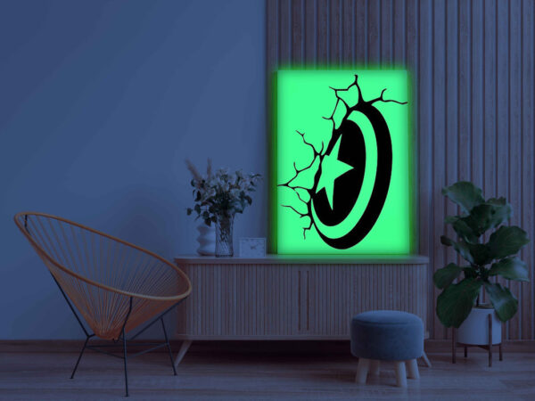 Captain America Shield Glow in the Dark Painting Kit – DIY Wall Art for Marvel Fans - Image 3