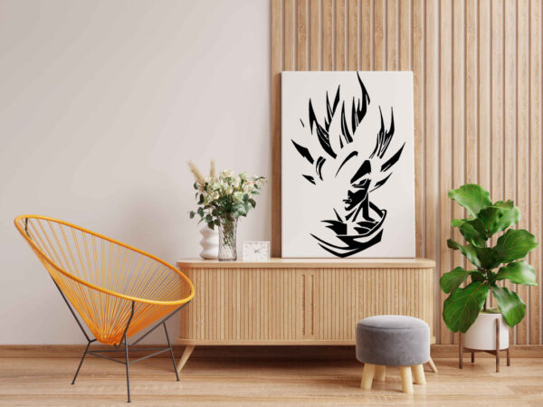 Goku Face Glow in the Dark Painting Kit – DIY Super Saiyan Wall Art for Anime Fans - Image 2