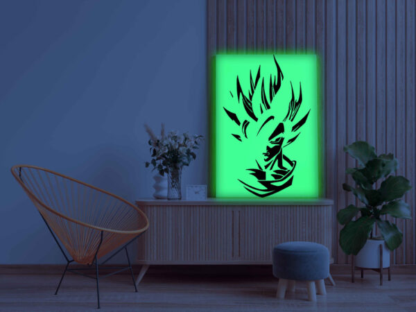 Goku Face Glow in the Dark Painting Kit – DIY Super Saiyan Wall Art for Anime Fans - Image 3