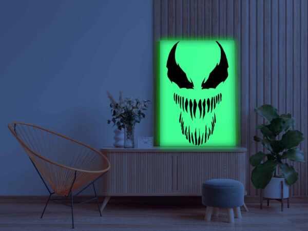 Venom Glow in the Dark Painting Kit – Sinister Marvel Anti-Hero Face DIY Art - Image 3