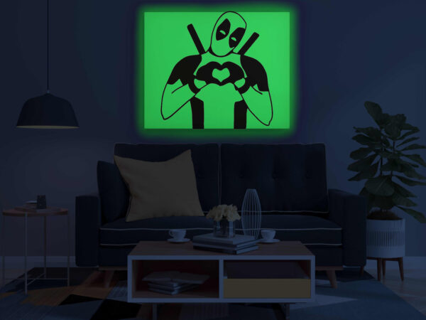 Deadpool Heart Glow in the Dark Painting Kit – DIY Antihero Art for Marvel Lovers - Image 3