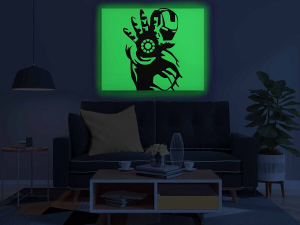Iron Man Glow in the Dark Painting Kit – Action Pose DIY Canvas for Marvel Fans - Image 3